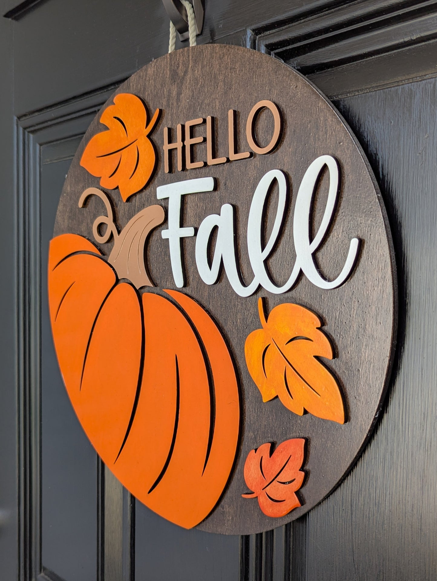 Hello Fall Pumpkin Door Hanger