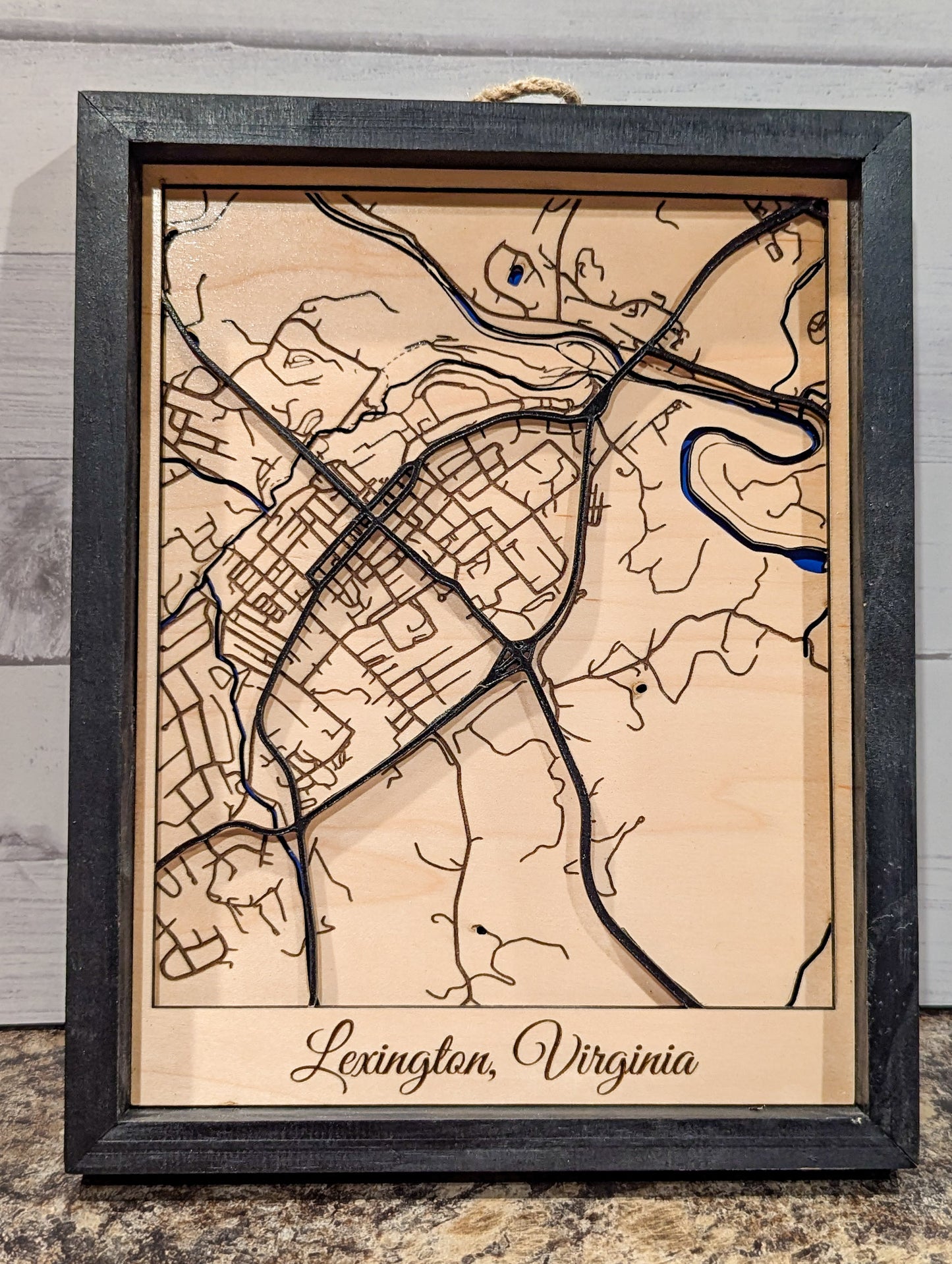Custom Order - Framed City Map - Lexington, VA