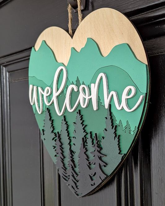 Mountain Welcome Door Hanger