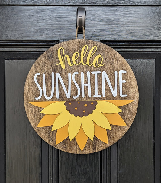 Hello Sunshine Sunflower Door Hanger