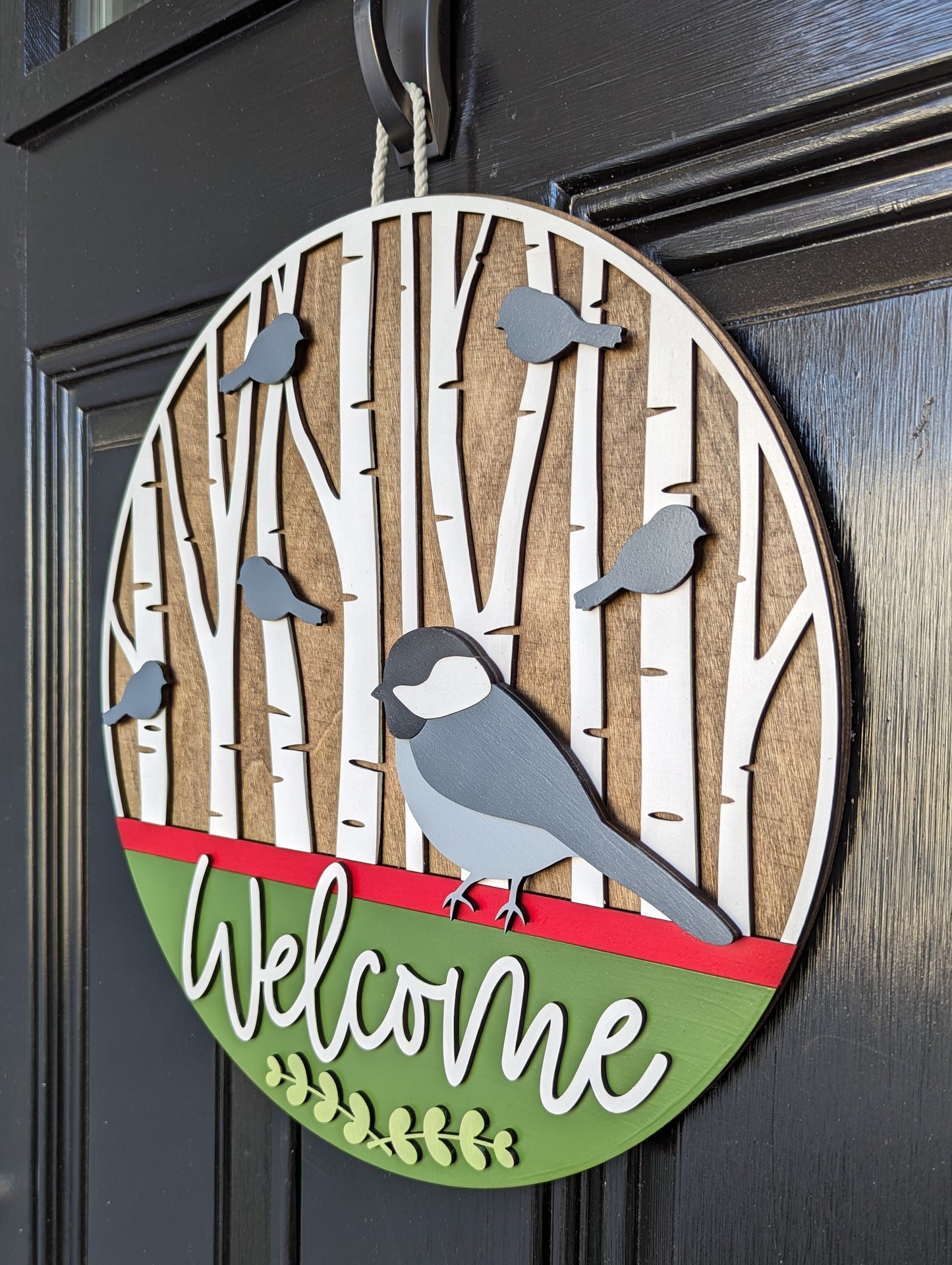 Birch & Birds Welcome Door Hanger