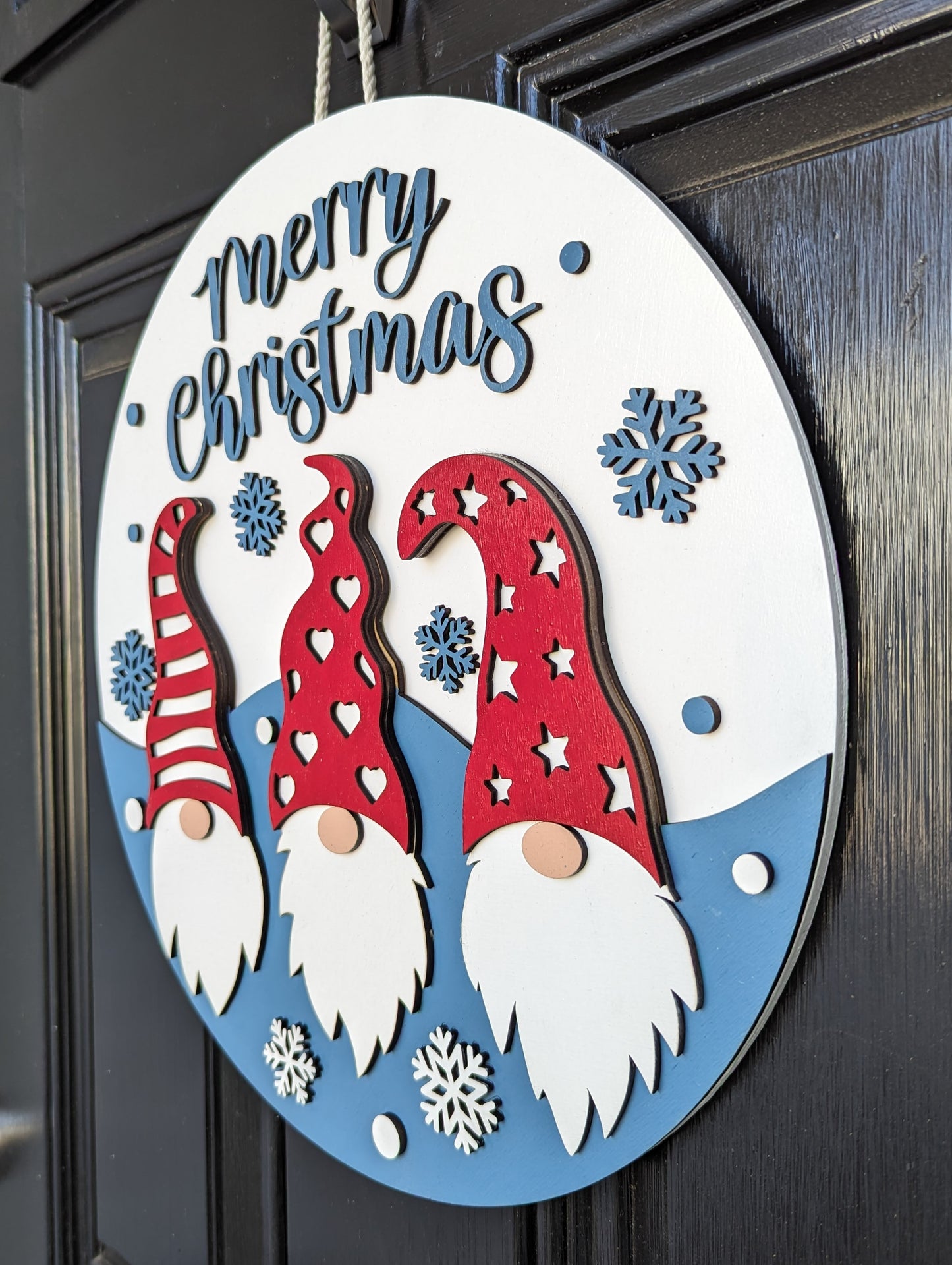 Merry Christmas Gnomes Door Hanger