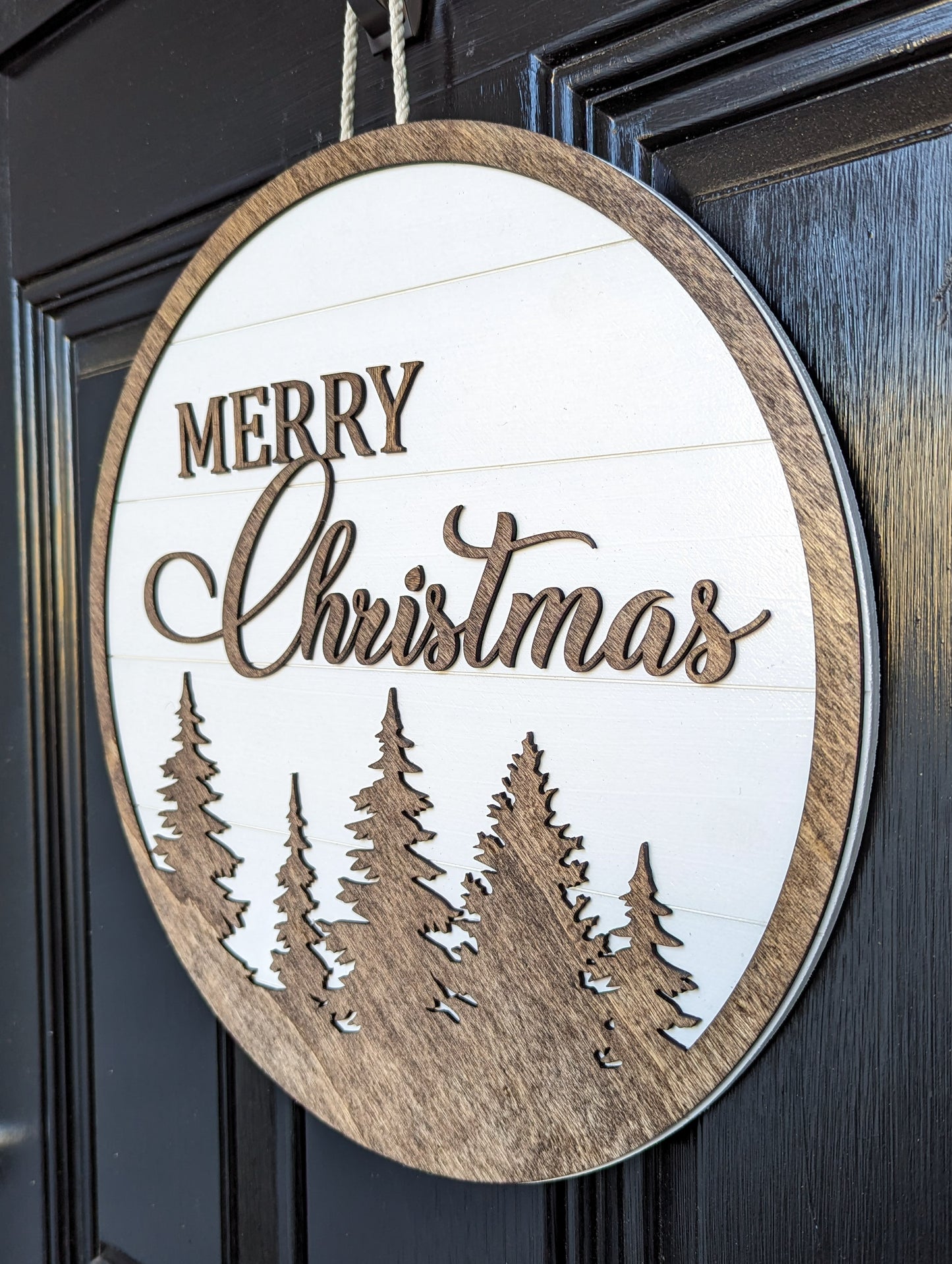 Merry Christmas Stained Door Hanger