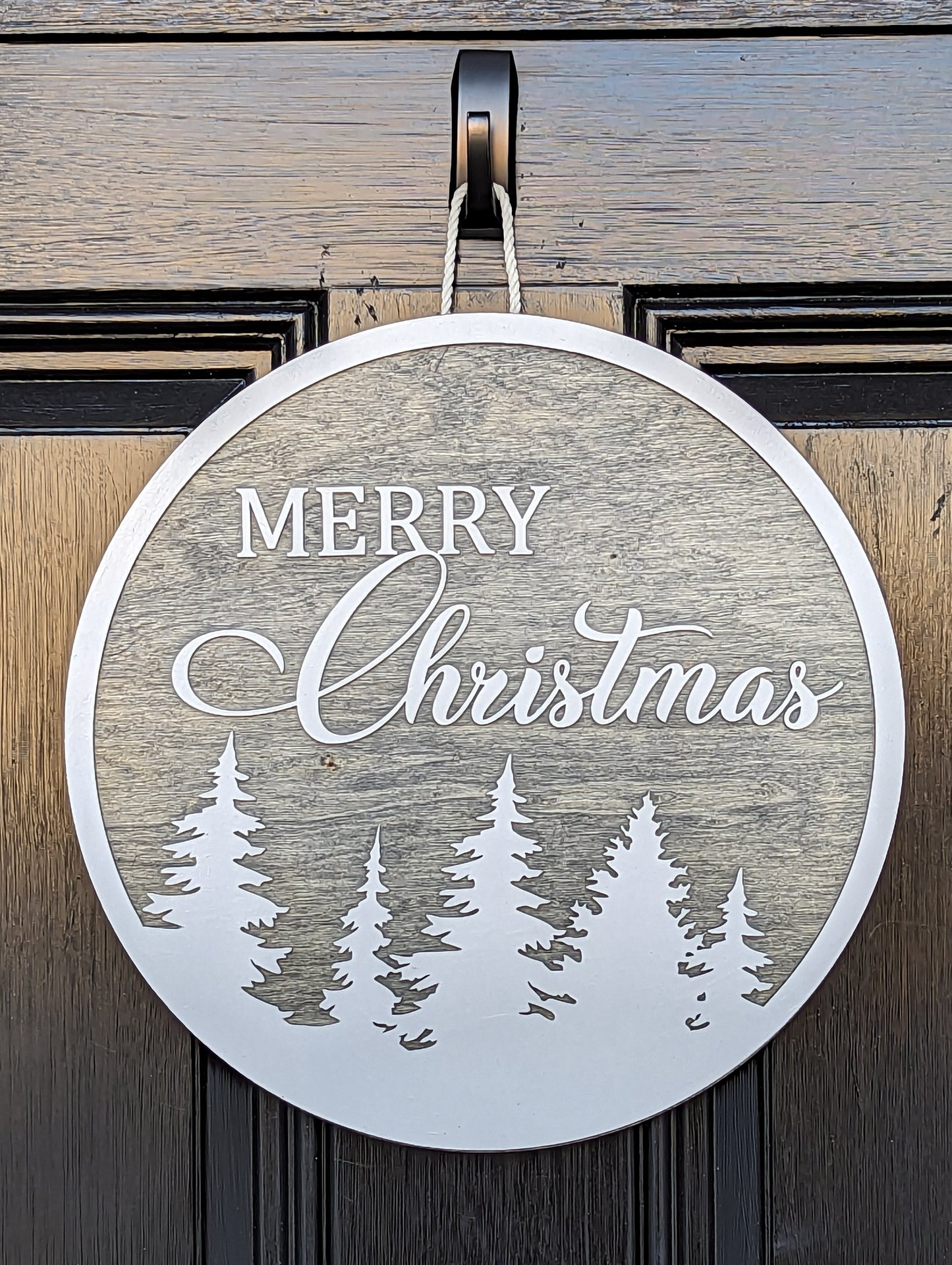 Merry Christmas Stained Door Hanger