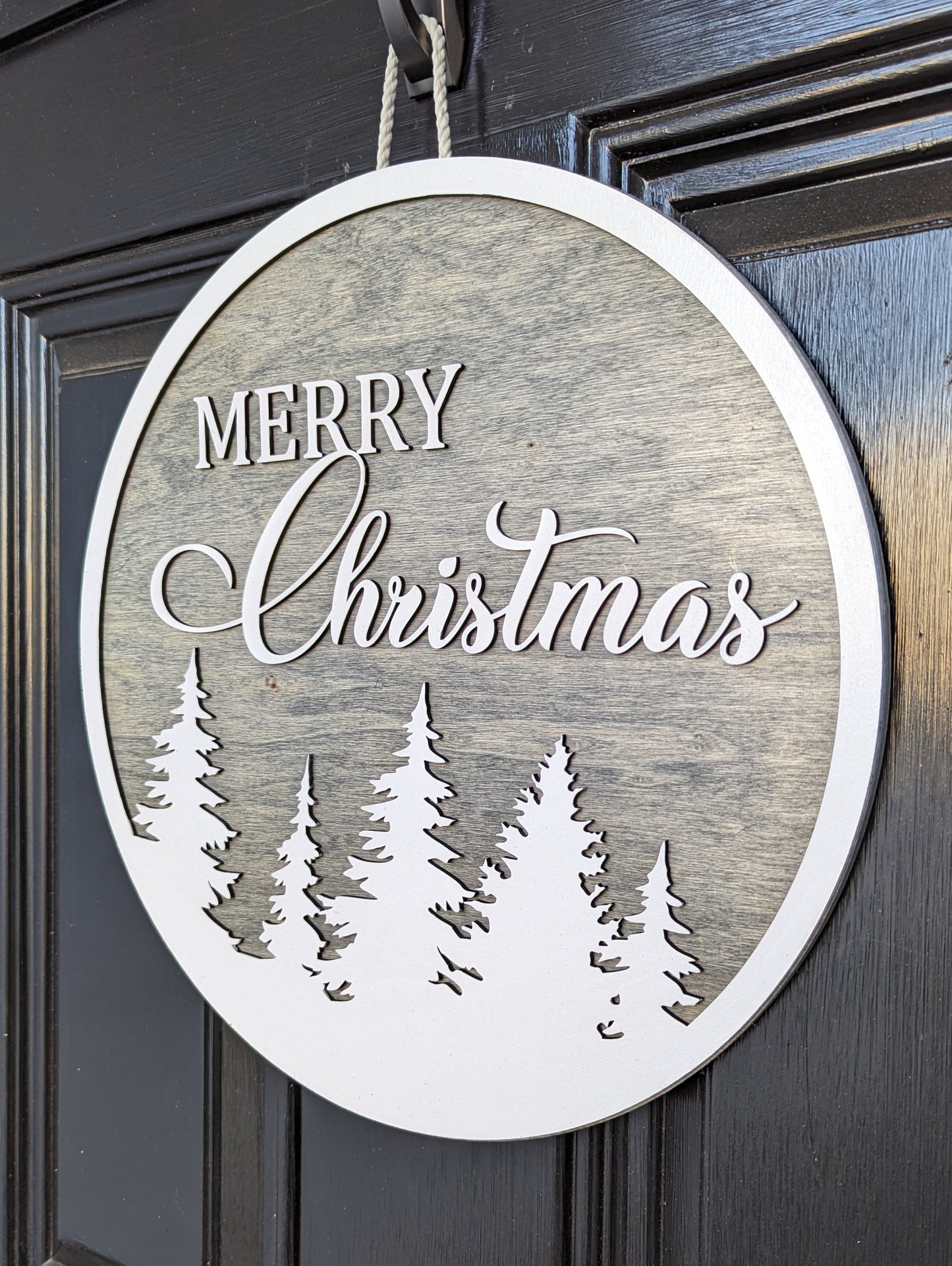 Merry Christmas Stained Door Hanger