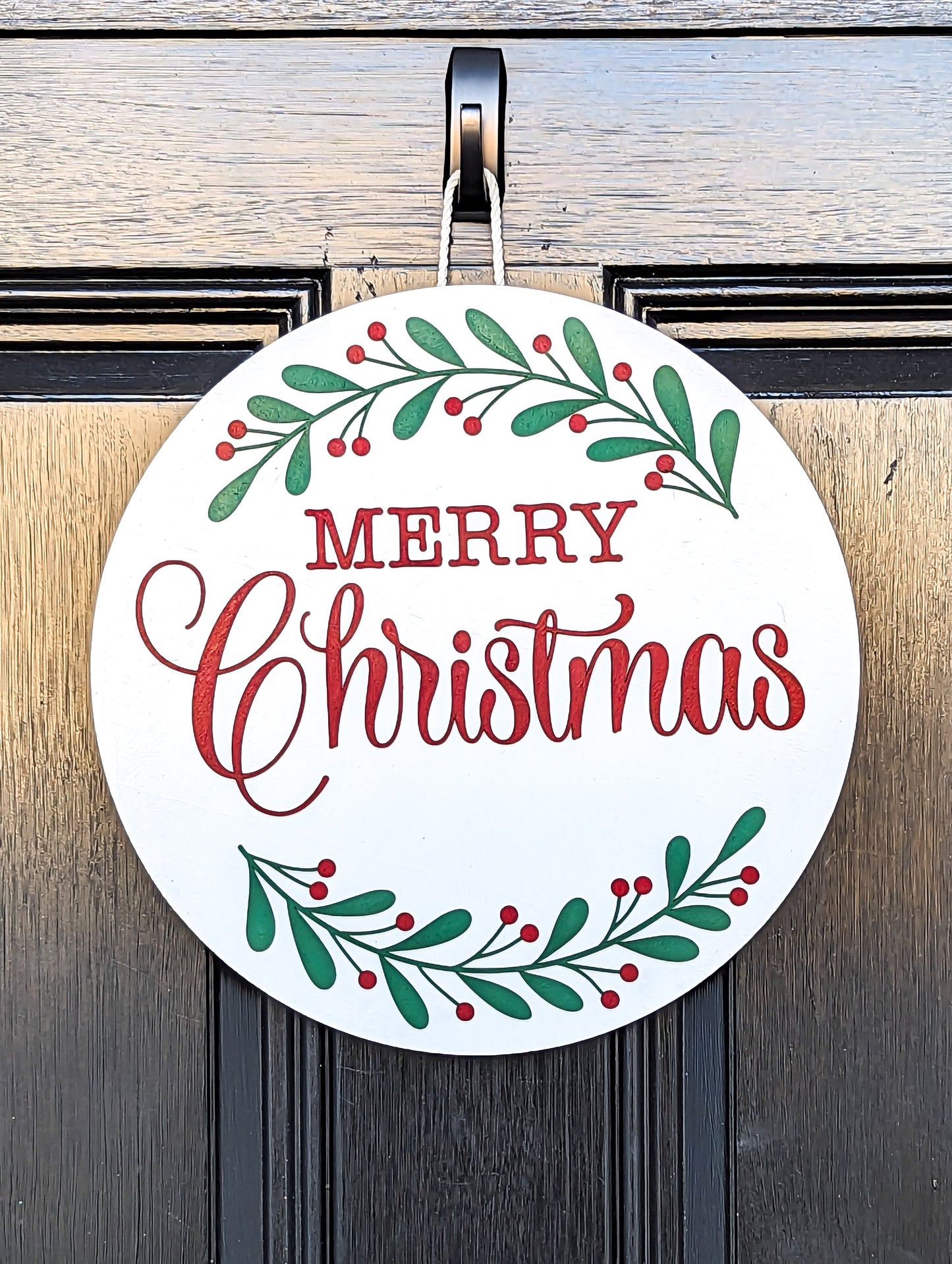 Merry Christmas Wreath Door Hanger