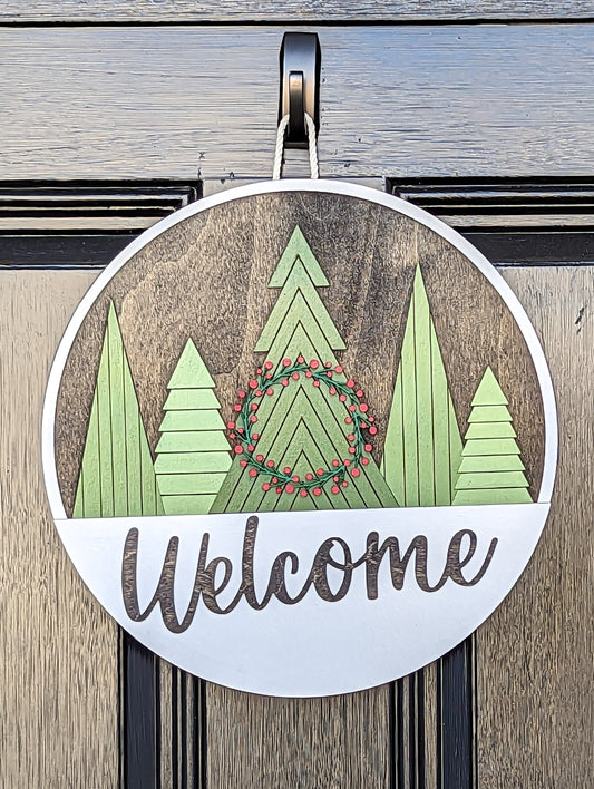 Trees Welcome Door Hanger