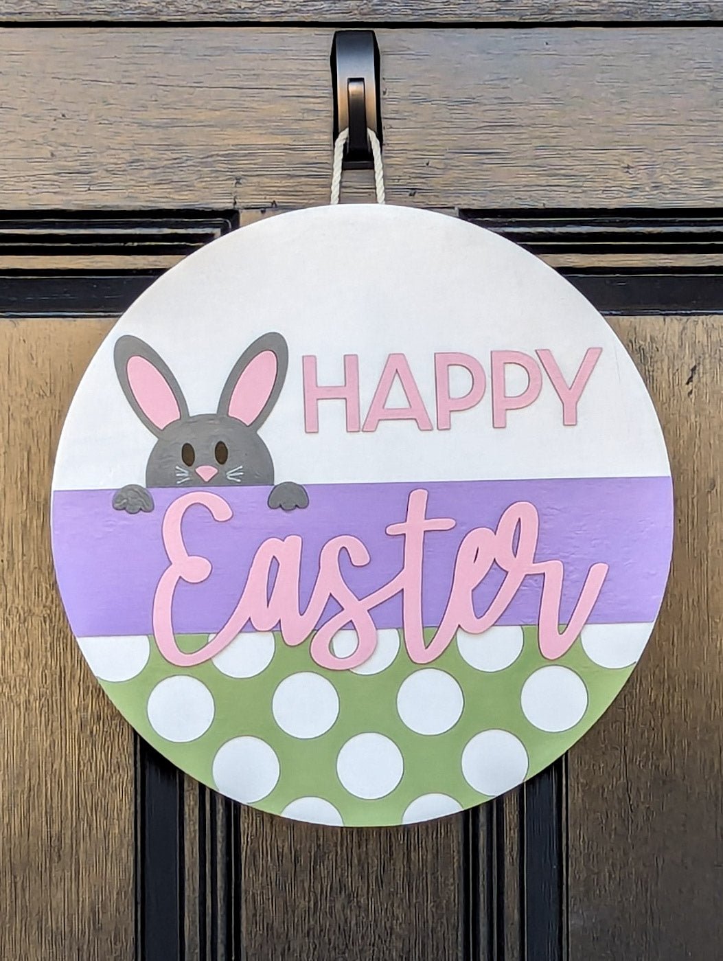 Happy Easter Peeking Bunny Door Hanger