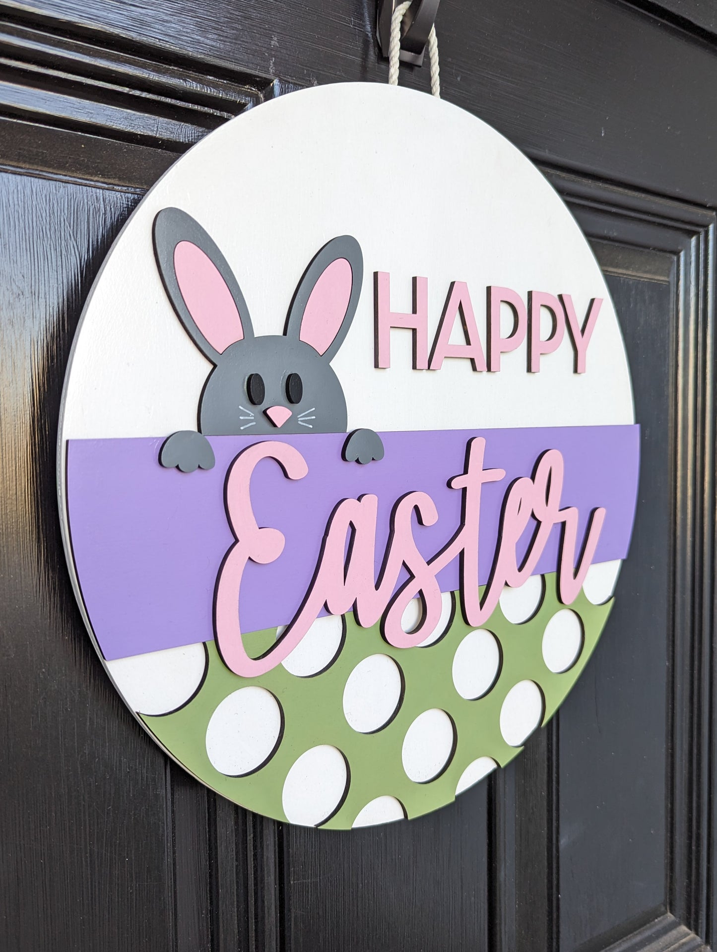 Happy Easter Peeking Bunny Door Hanger