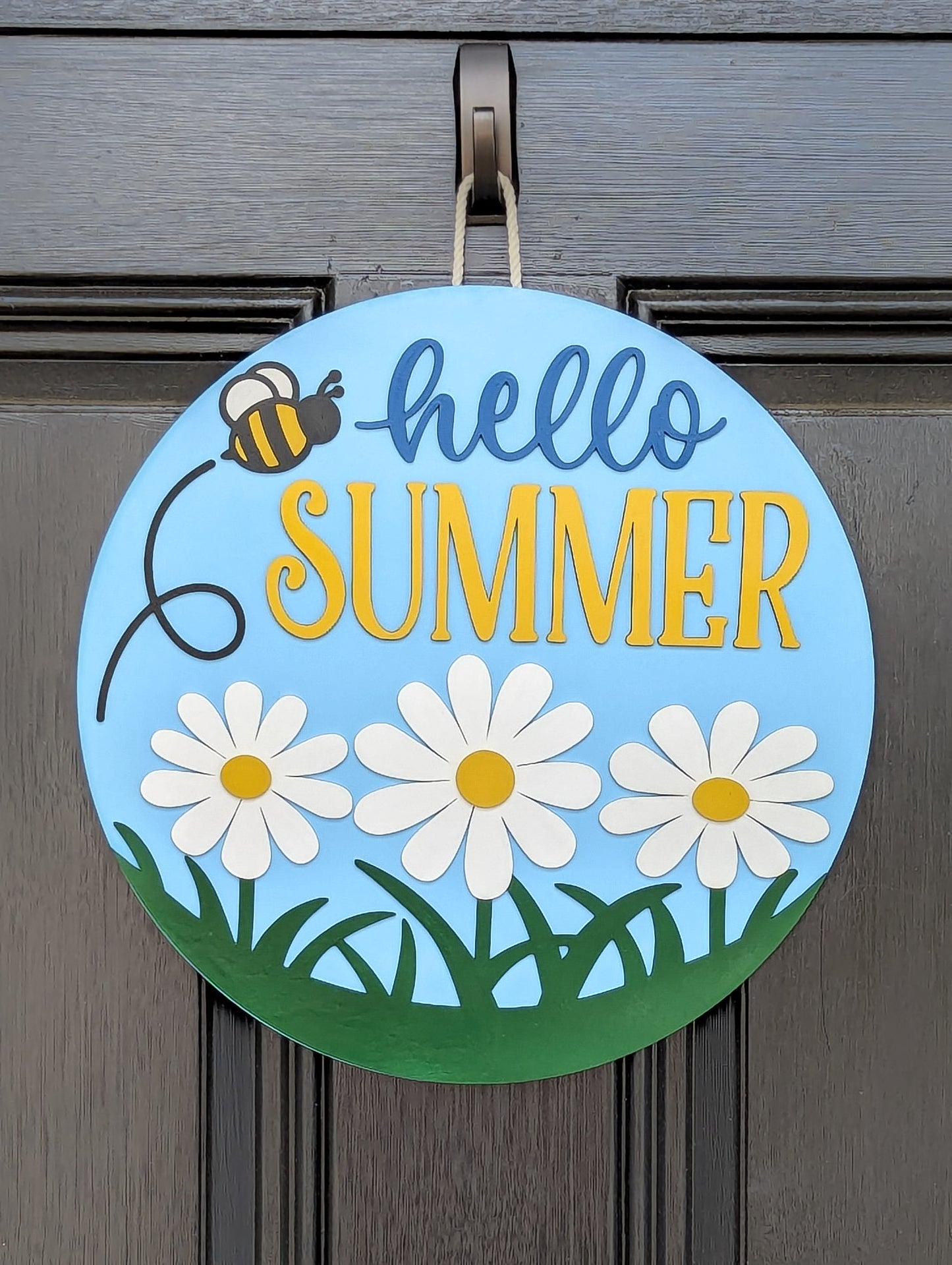 Hello Summer Flowers Door Hanger