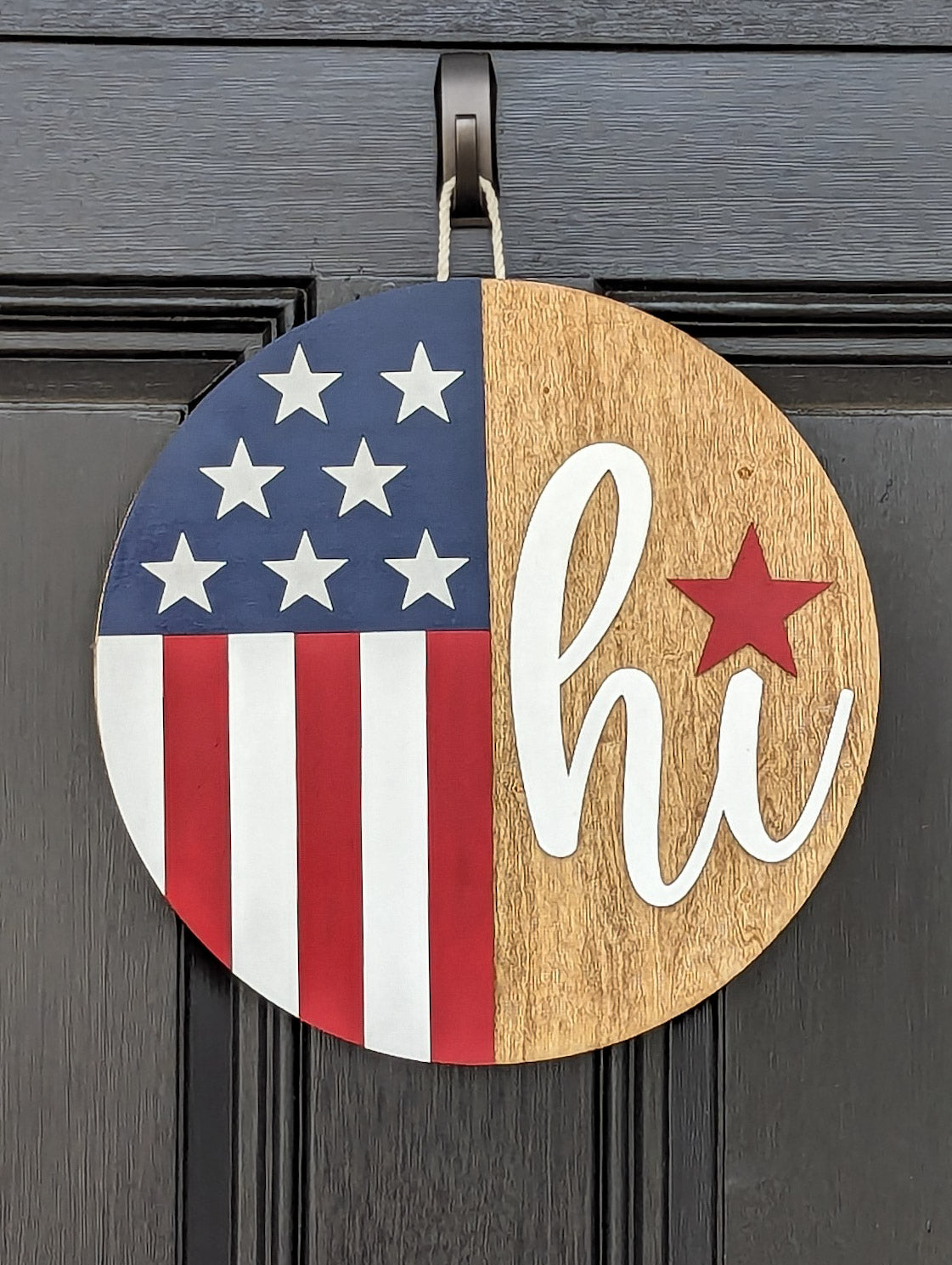 Hi American Flag Door Hanger