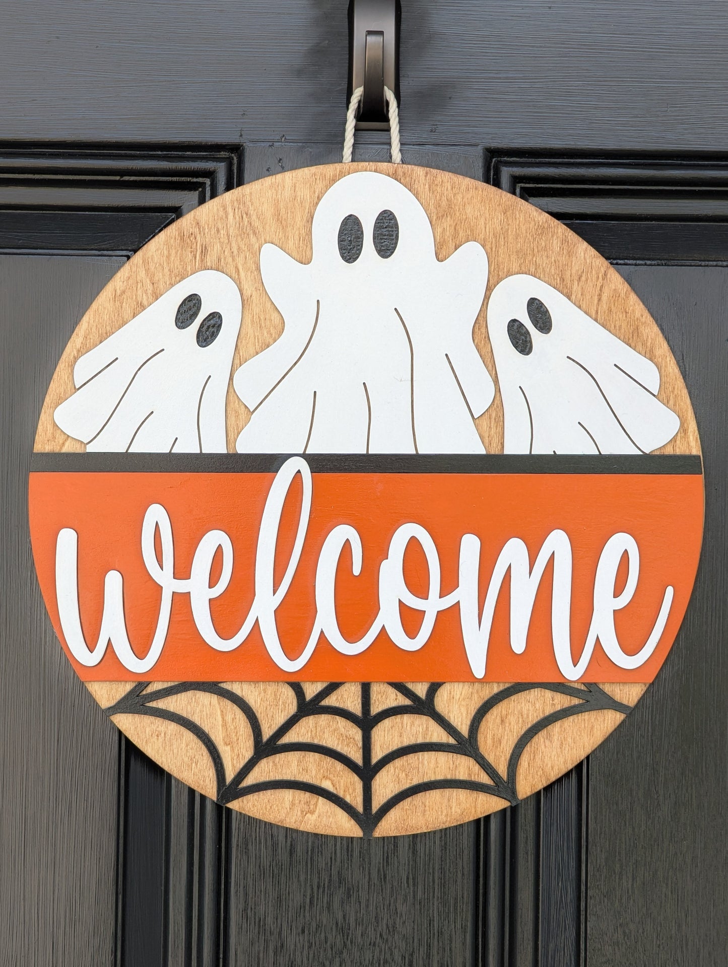 Welcome Halloween Ghosts Door Hanger