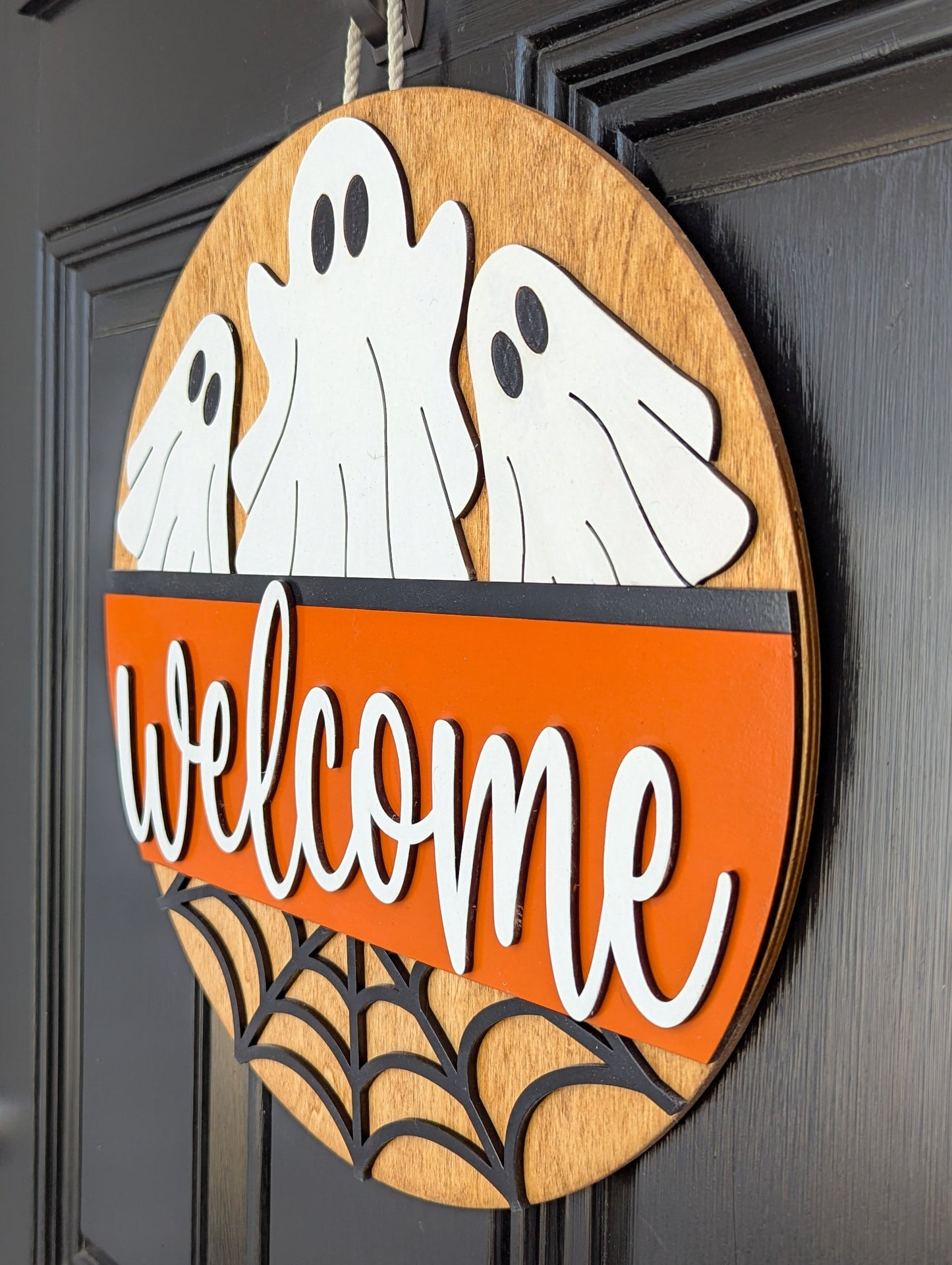 Welcome Halloween Ghosts Door Hanger