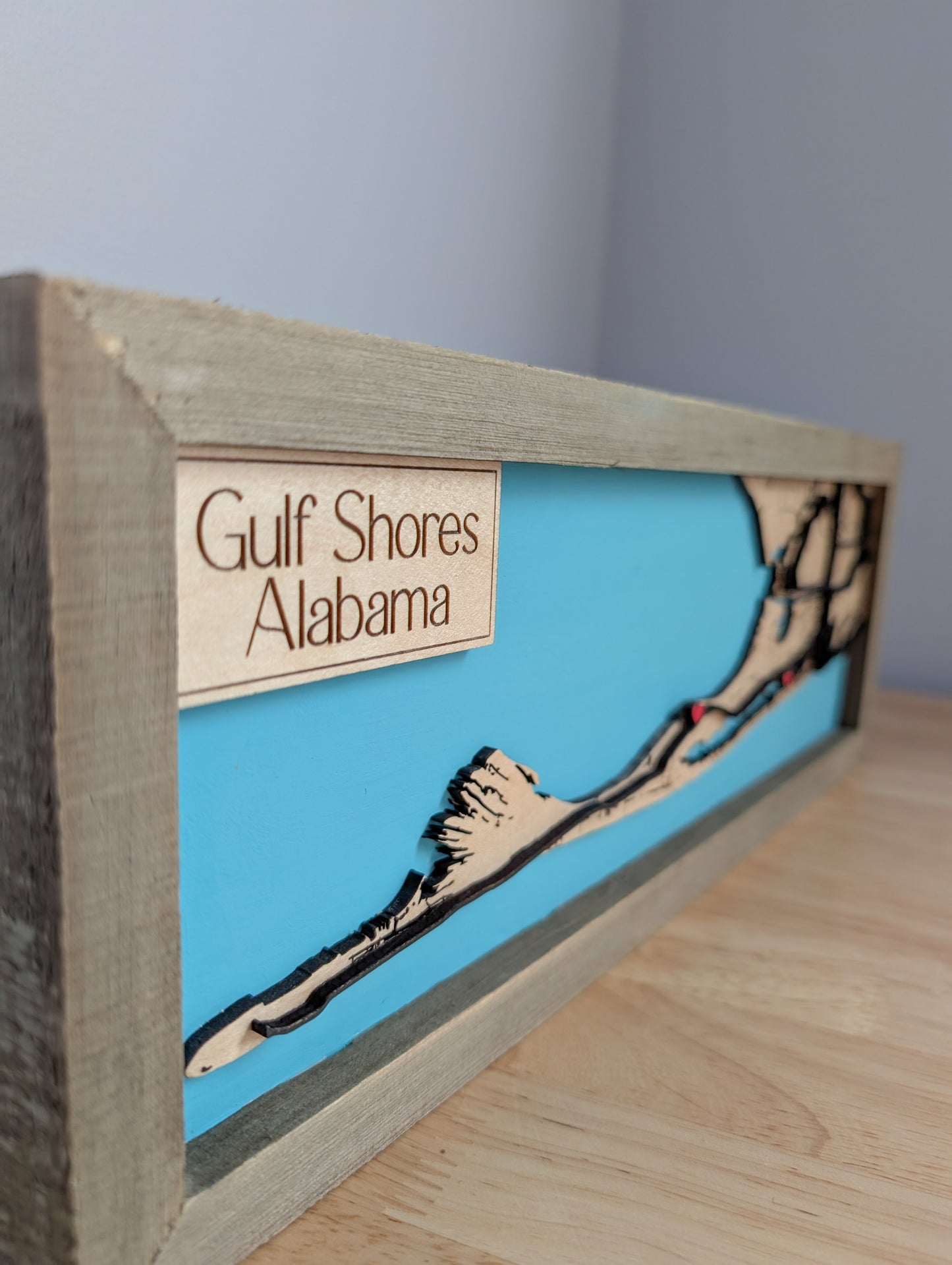 Custom Order - Framed City Map - Gulf Shores AL