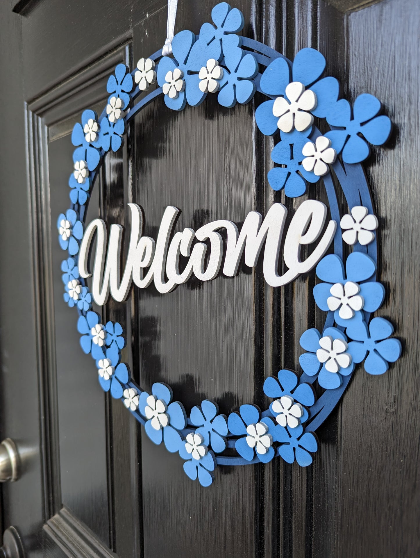 Open Floral Welcome Door Hanger