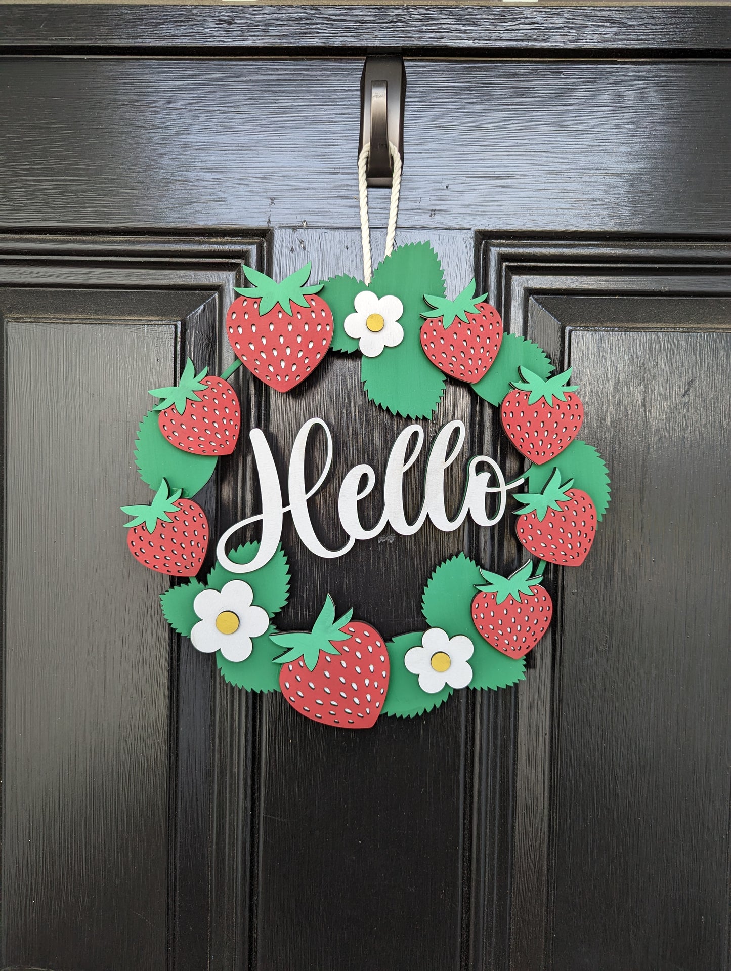 Hello Strawberries Door Hanger